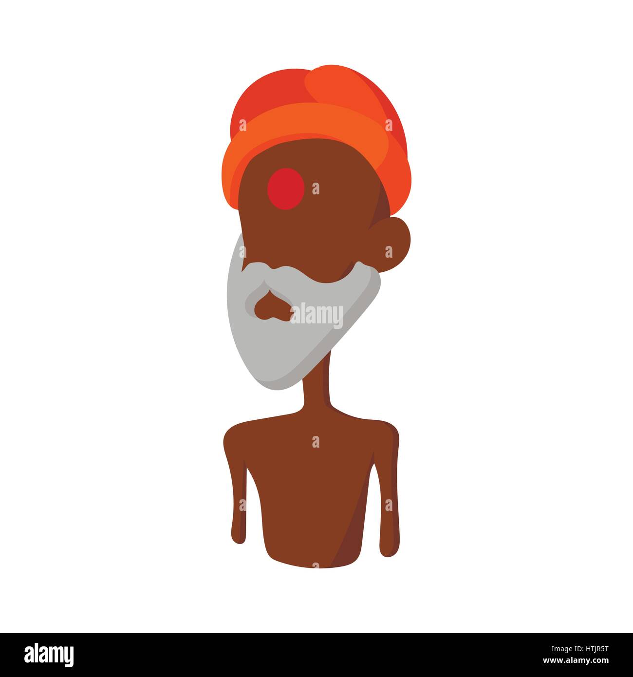 Alte Indianer in einem Turban Safran Farbsymbol Stock Vektor