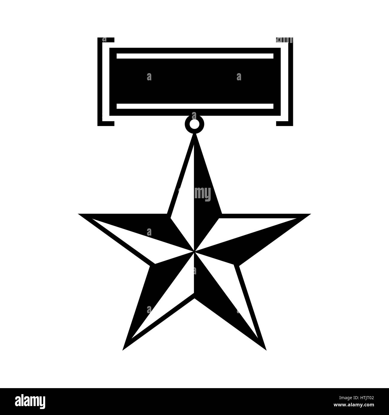 Zweiten Weltkrieg Medaille Sternsymbol, einfachen Stil Stock Vektor