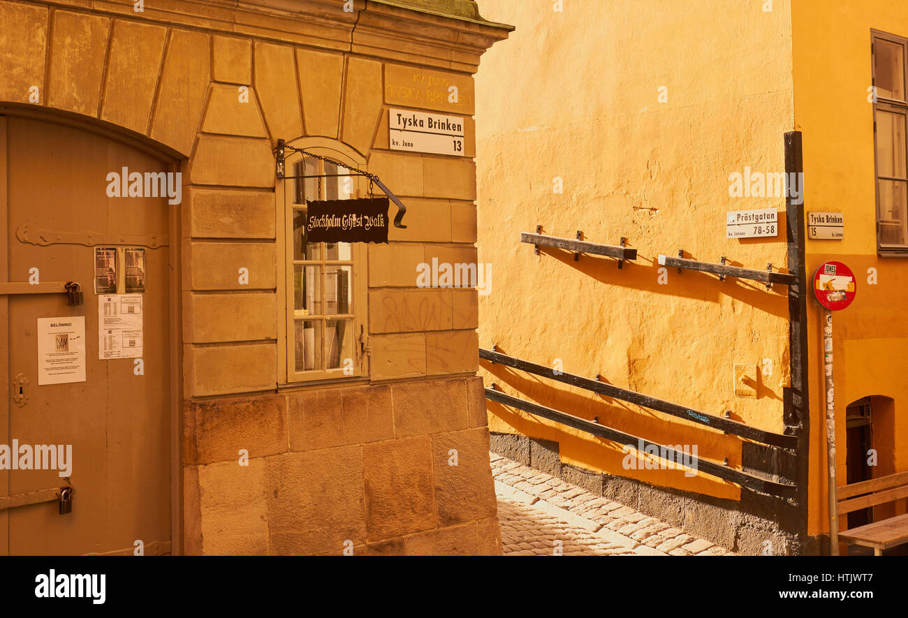 Ghost Walk Sehenswürdigkeit in Gamla Stan, Stockholm der alten Stadt, Schweden, Scandinavia Stockfoto