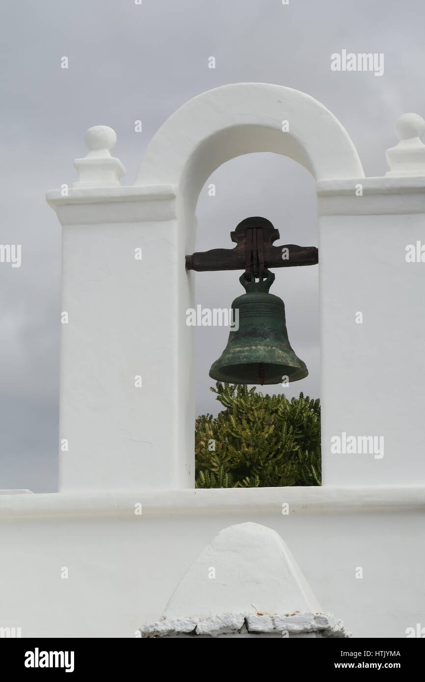 Bell am Eingang zum Fundacion Cesar Manrique Stockfoto