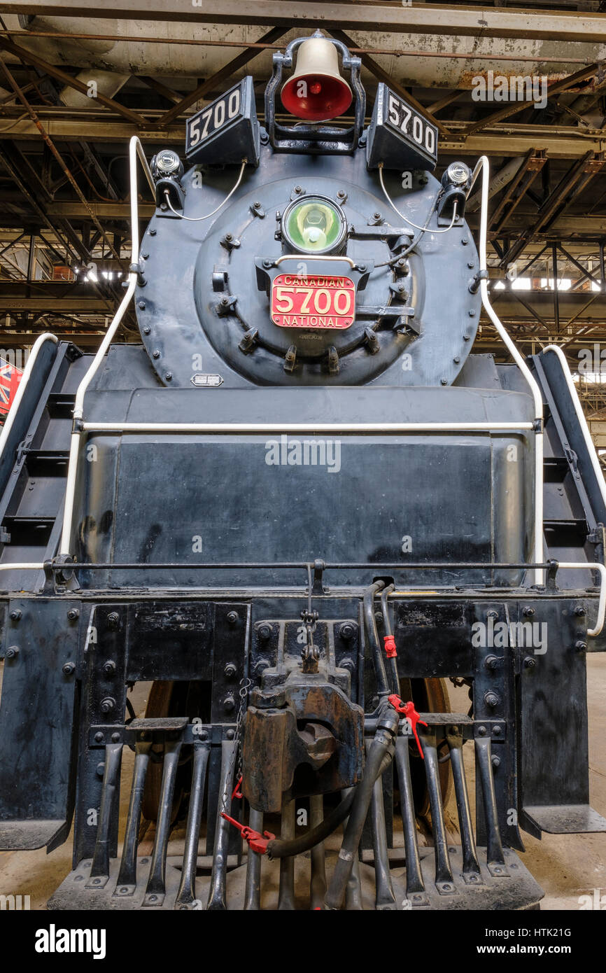 Canadian National Railway K-5-a Hudson, 1930 CN Hudson 5700 Dampfmaschine / Lok im Elgin County Railway Museum, St. Thomas, Ontario, Kanada. Stockfoto
