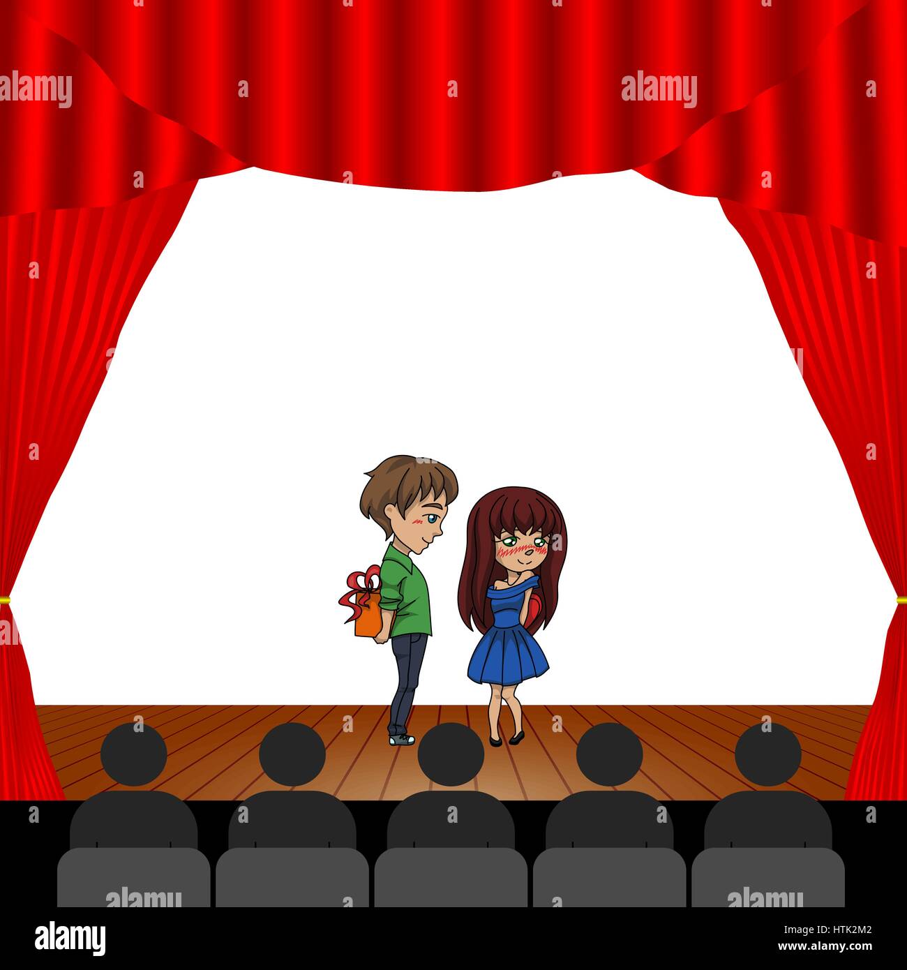 Eine Vektor-Illustration von Zuschauern in einem theater Stock Vektor