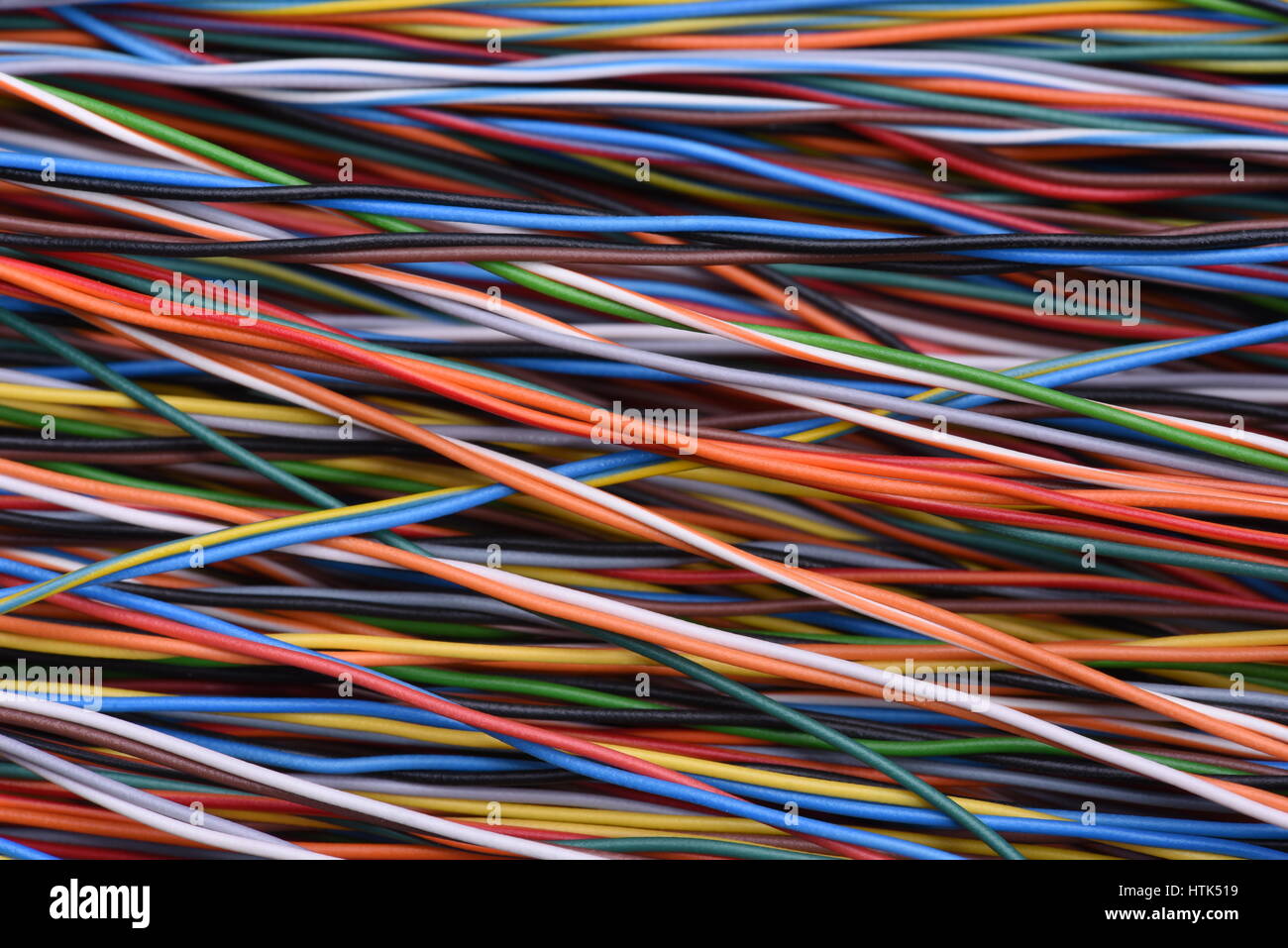 Elektrische bunte Kabel und Leitungen Stockfoto