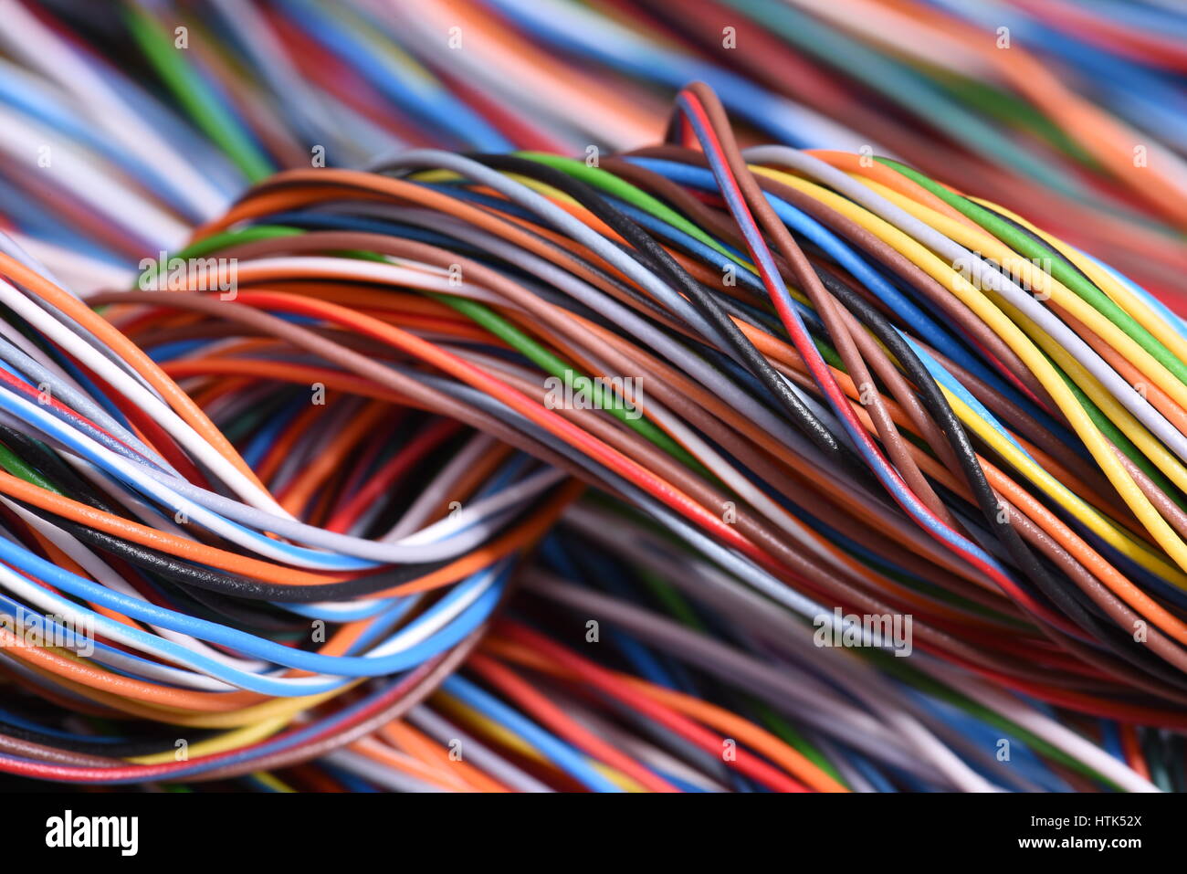 Bunte elektrische Kabel Loop, close-up Stockfoto