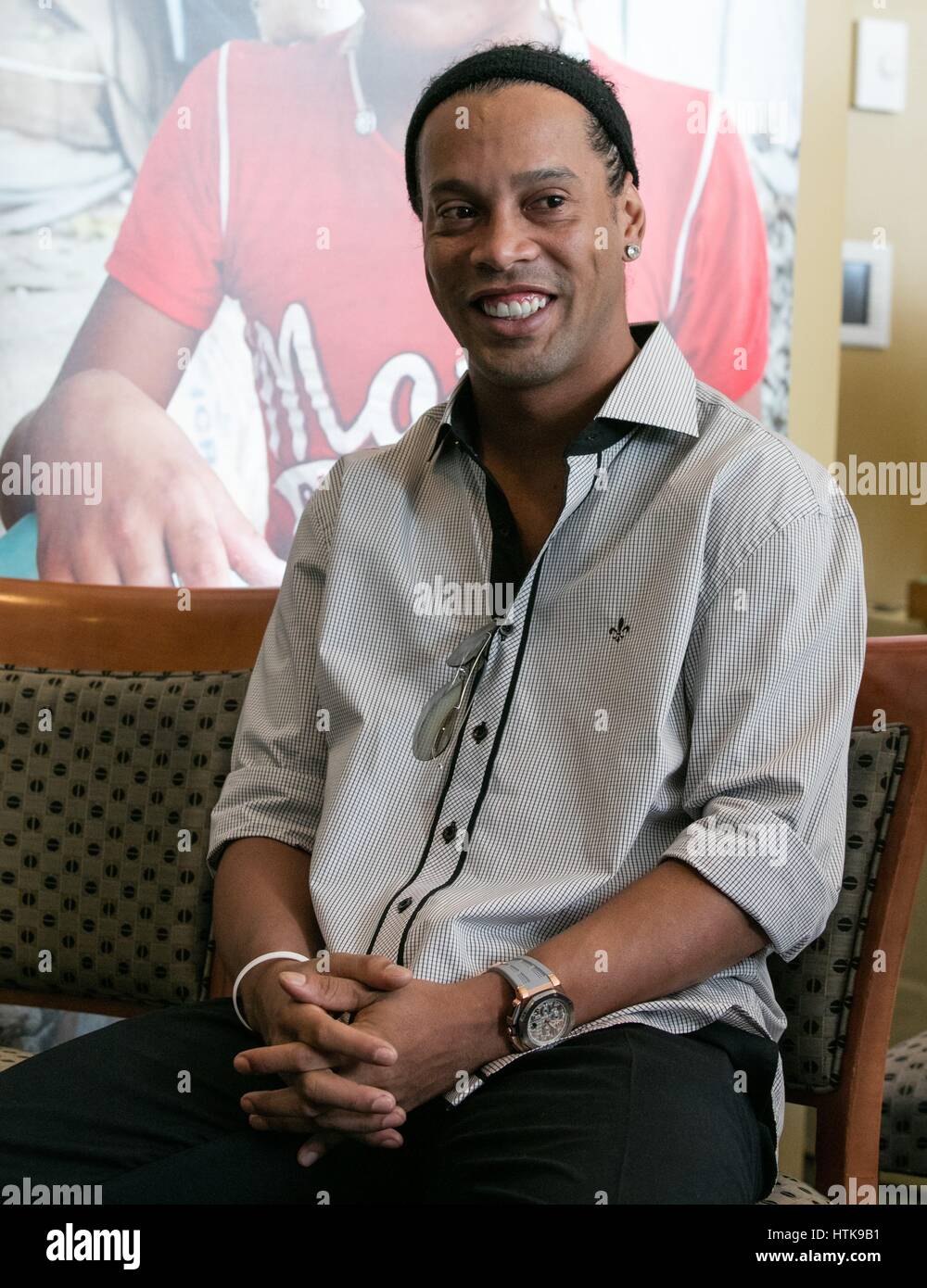 Vereinten Nationen, New York, USA, 7. September 2016 - Ronaldinho Gaucho besuchen das UN-Hauptquartier um den zehnten Jubiläums der Partnerschaft zwischen FC Barcelona und UNICEF. Foto: Luiz Rampelotto/EuropaNewswire | weltweite Nutzung Stockfoto