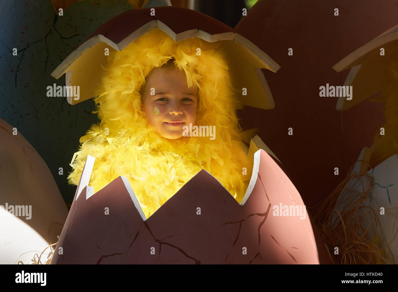 Melbourne, Australien. 13. März 2017. Melbournes Moomba Parade für 2017 fand bei herrlichem Wetter. Es gab viel Aufregung in den Staging-Bereich als die Darsteller gewartet, um die Parade zu starten. Bildnachweis: David Brewster/Alamy Live-Nachrichten Stockfoto