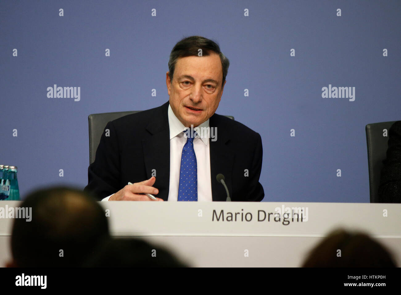 Mario Draghi - Pressekonferenze der EZB / EZB, 9. Maerz-2017, Frankfurt am Main. Stockfoto