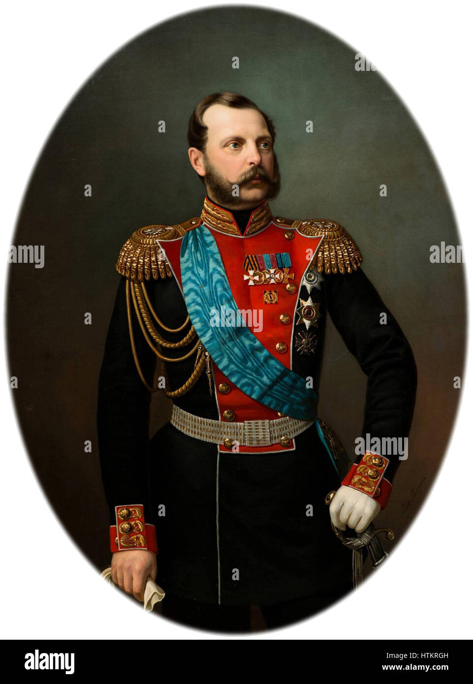 Porträt von Alexander II von Ivan Tyurin 1860er Jahre Stockfoto