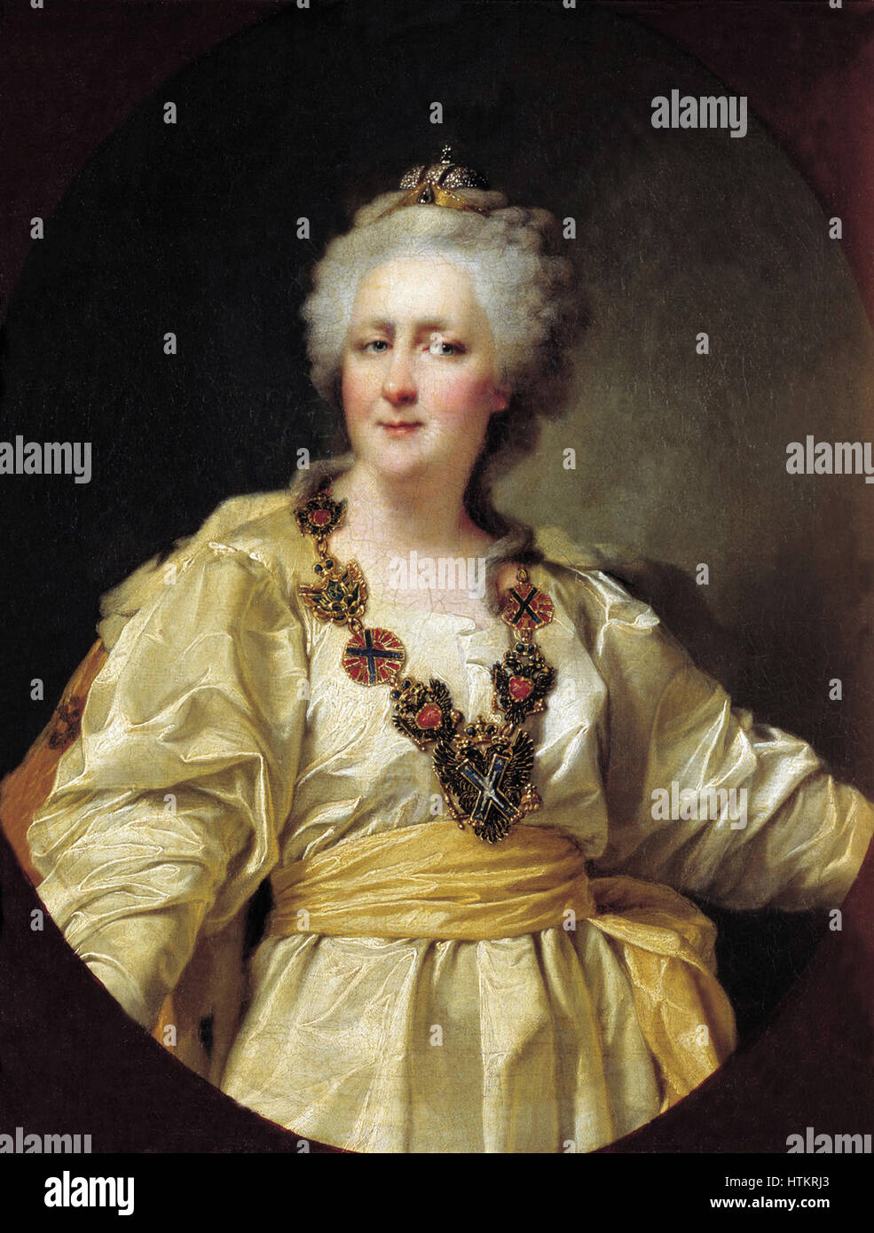 Porträt von Catherine II von D.Levitskiy (1794, Novgorod Museum) Stockfoto
