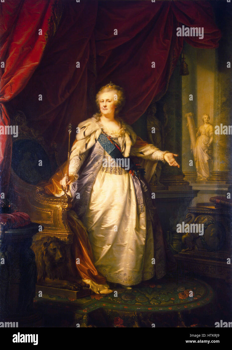 Porträt von Katharina II. von J.B.Lampi (1793, Eremitage) Stockfoto