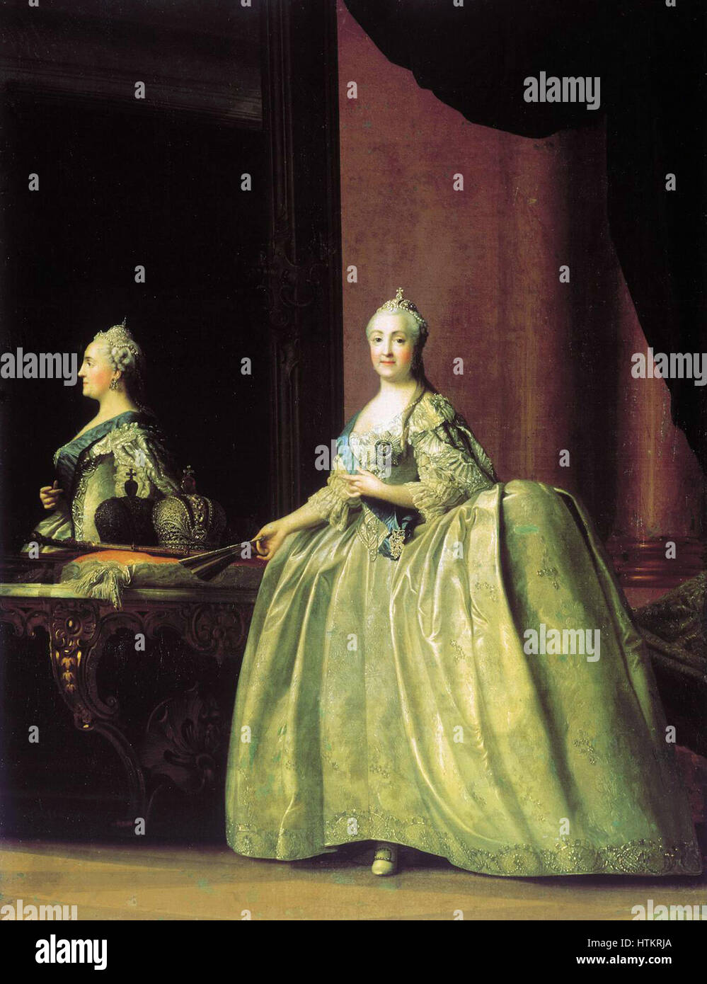 Porträt von Catherine II vor einem Spiegel von V.Ericksen 1779 Stockfoto