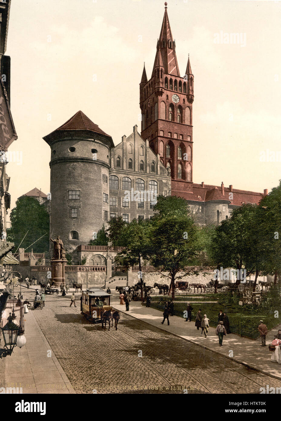 Schlossturm und Kaiser William Denkmal, Königsberg, Ostpreußen, Deutschland Stockfoto