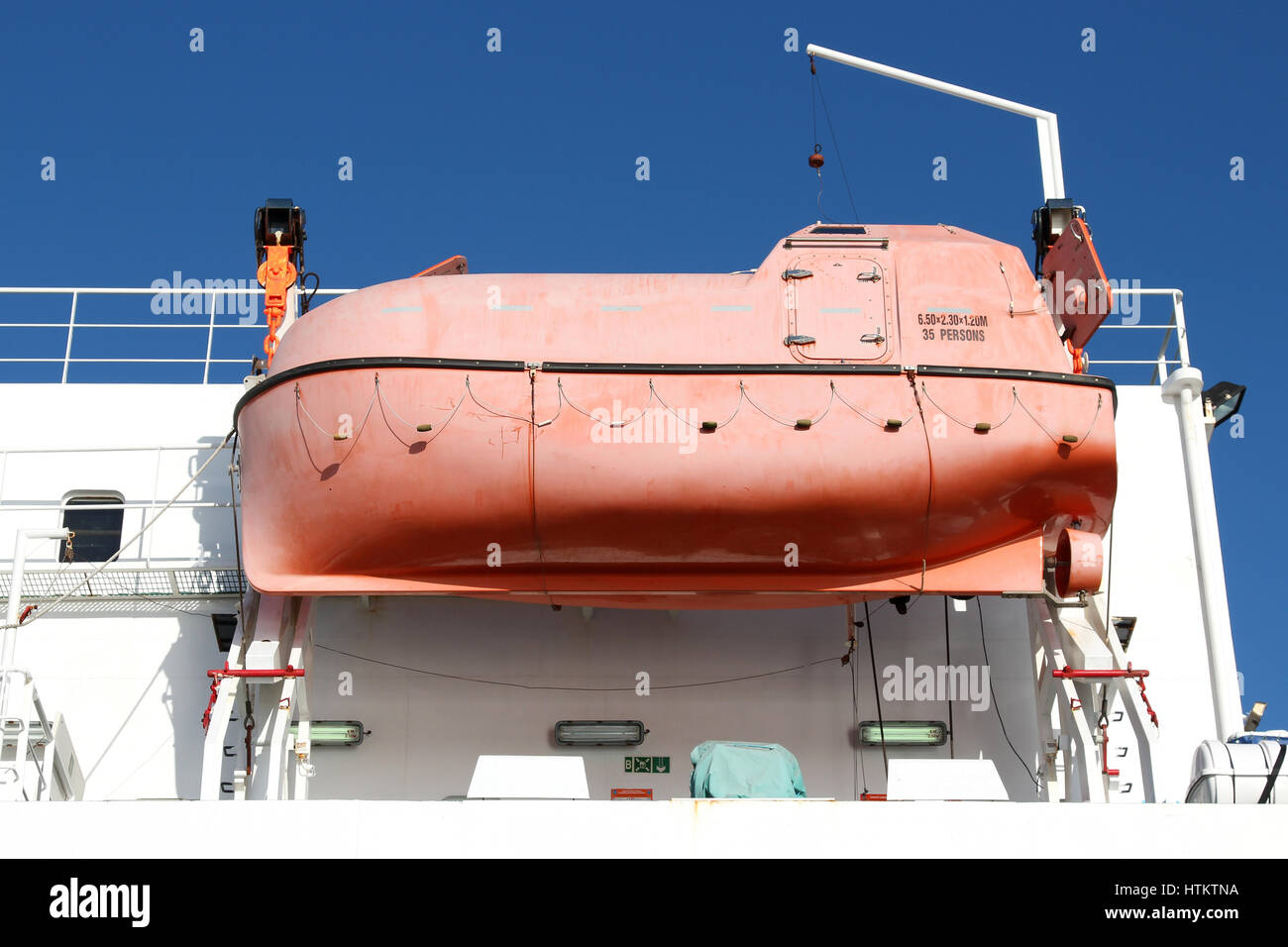 Rettungsboot ein Hochsee-Frachter Stockfoto