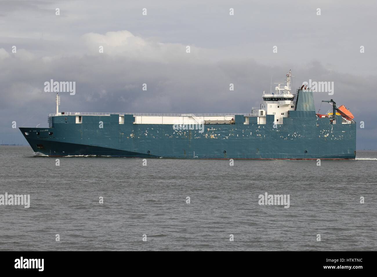 reine Pkw- und Lkw-Träger am Meer Stockfoto