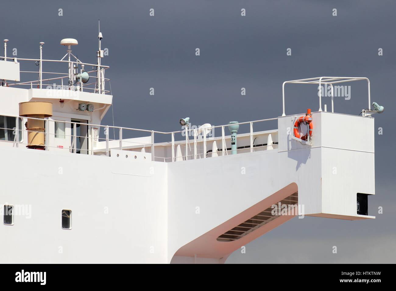 Überbau der Hochsee Frachtschiff Stockfoto