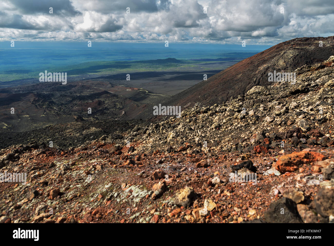 Norden Durchbruch große Tolbachik Fissur Eruption 1975 Stockfoto