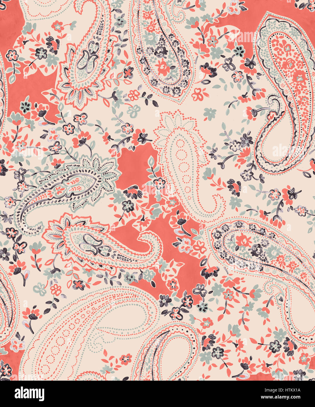 handgemalte paisley print Stockfoto