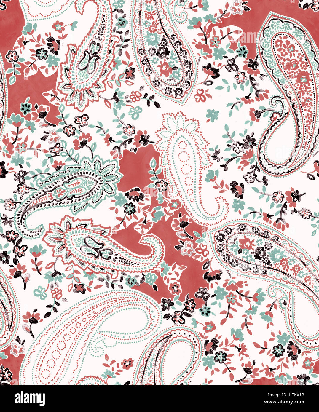 handgemalte paisley print Stockfoto