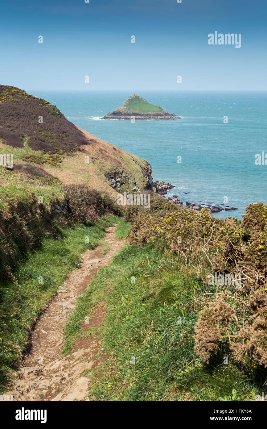 Süd-West Coastal Path Pentire Landzunge Cornwall Stockfoto
