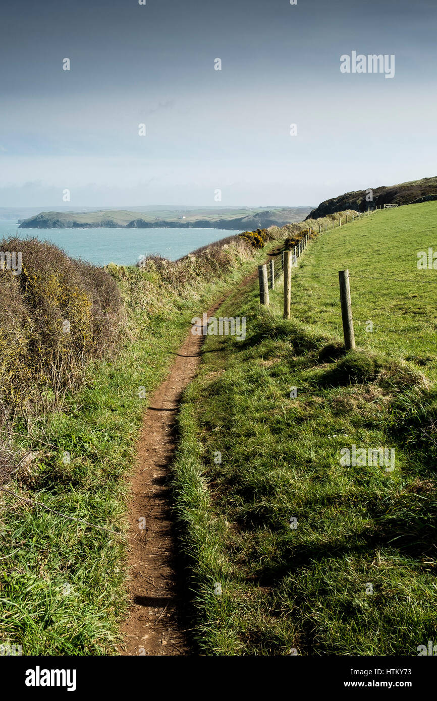 Süd-West Coastal Path Pentire Landzunge Cornwall Stockfoto