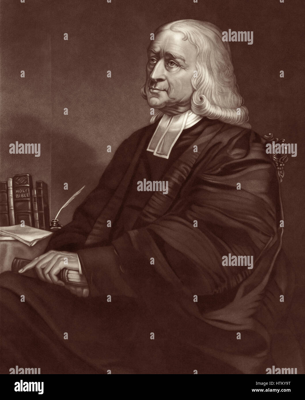 John Wesley (1703-1791) im 19. Jahrhundert Bild basierend auf ein original-Gemälde. Stockfoto