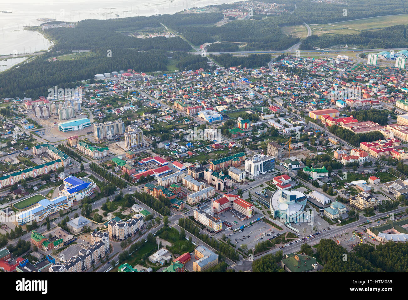 Chanty-Mansijsk Stadt, Ansicht von oben Stockfoto