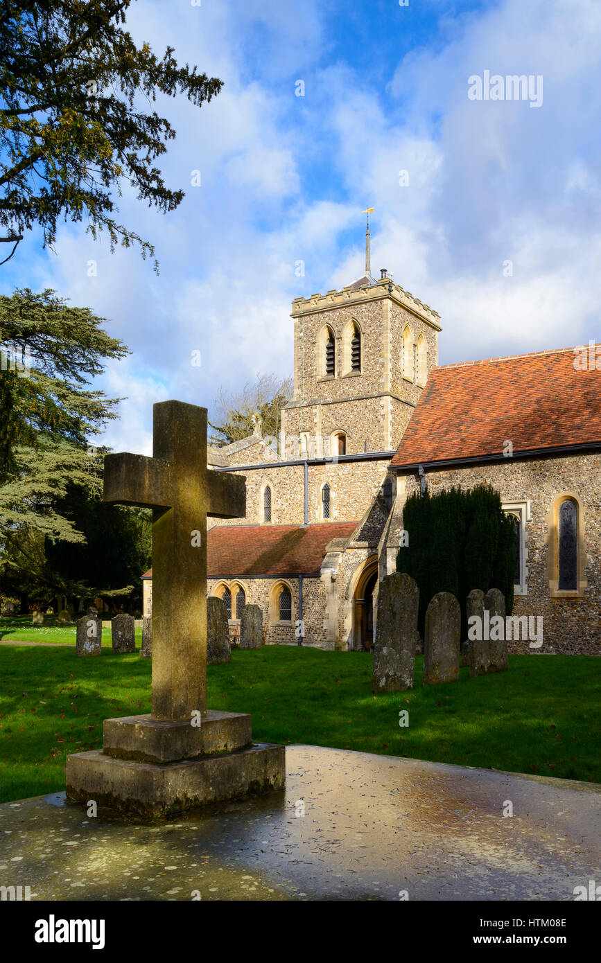 Das äußere des St. Michaels Church, St Albans, Großbritannien Stockfoto