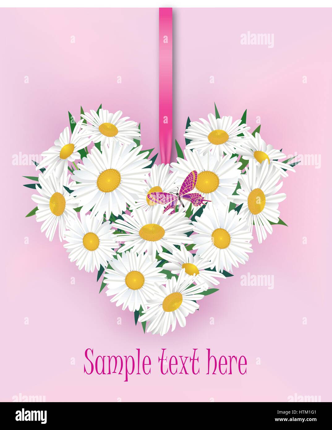 Flower Bouquet. floral heart frame. Sommer Grußkarte gedeihen. Stock Vektor