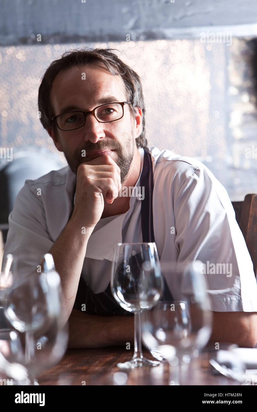 Abergavenny; Die Hardiwck; VEREINIGTES KÖNIGREICH. Stephen Terry; Wales; Celebrity Chef und Besitzer. Stockfoto