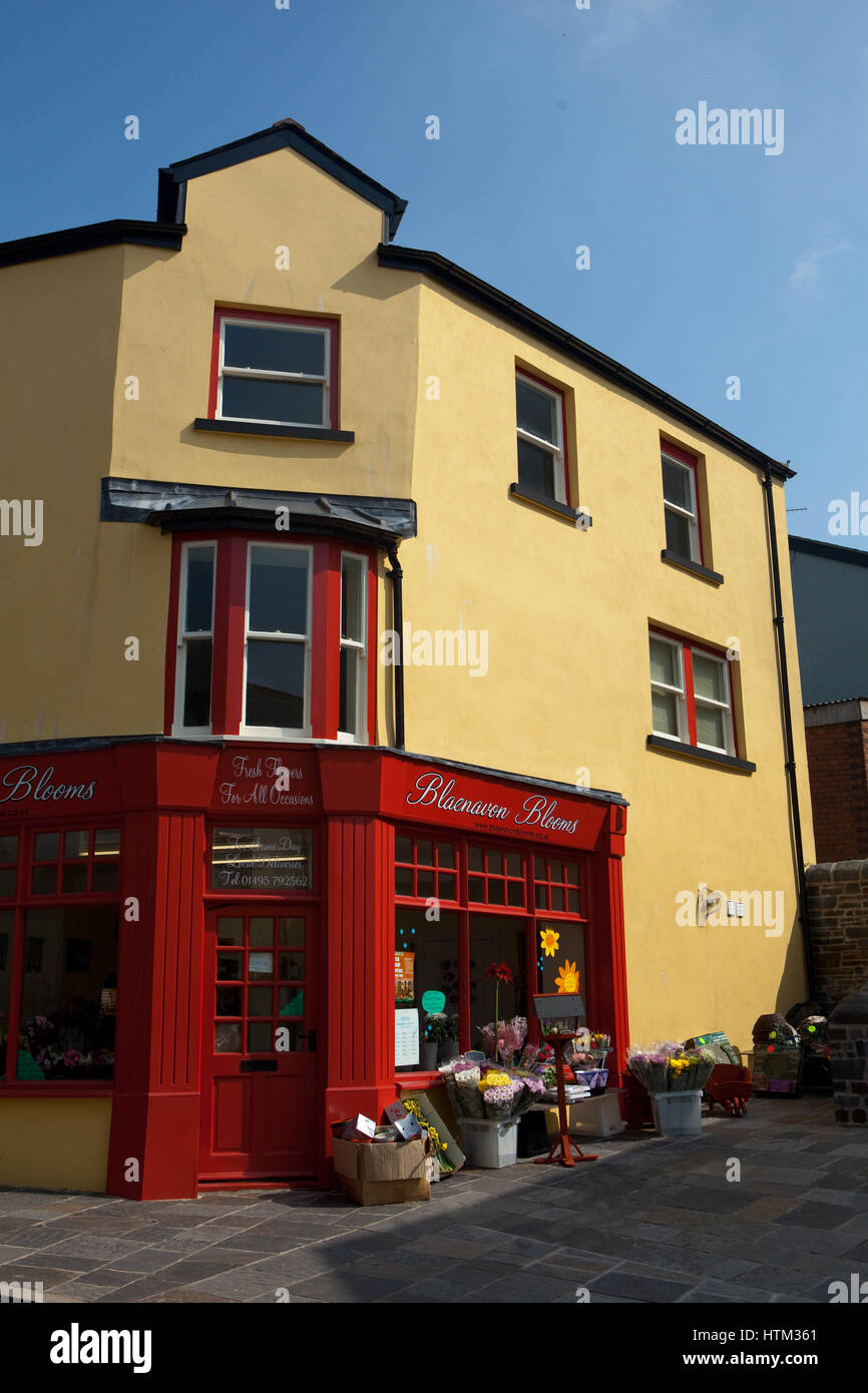 Die Kleinunternehmen in der walisischen Stadt, Wales, Vereinigtes Königreich Stockfoto