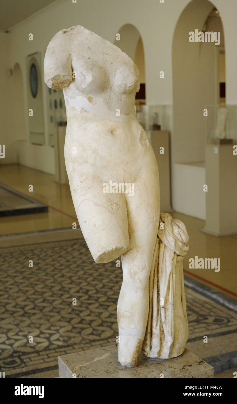 Göttin Venus. Römische Statue. 2. 4. 2. Jahrhundert n. Chr.. Hadrian-Ära. Spanien. Nationales Archäologisches Museum. Tarragona. Spanien. Stockfoto