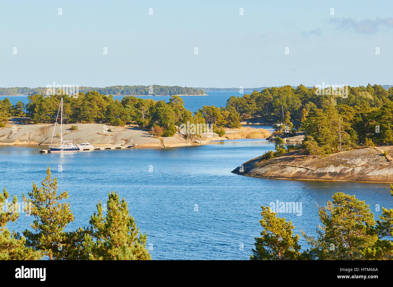 Stockholmer Schären Blick von finhamn Island, Schweden, Skandinavien Stockfoto