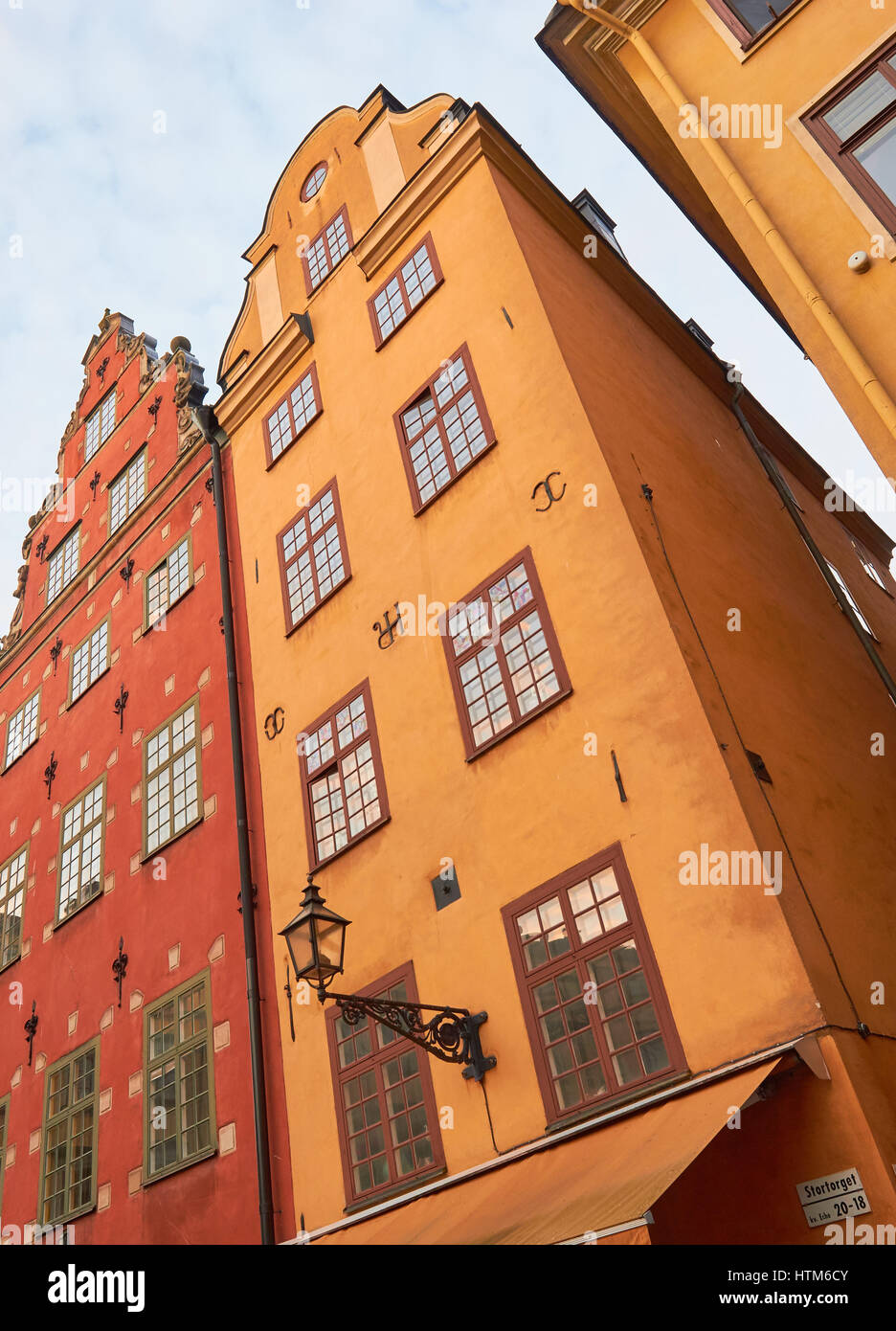 Bunte Häuser in Stortorget, den wichtigsten Platz von Gamla Stan, Altstadt von Stockholm, Schweden, Skandinavien Stockfoto