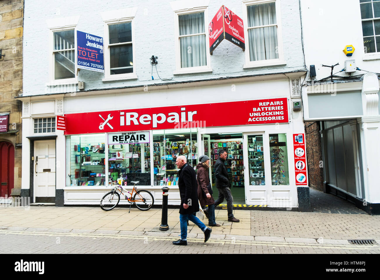 Handy Reparatur Shop vorderen Ladenschild, die Reparaturen am UK England Handys Handy entsperren