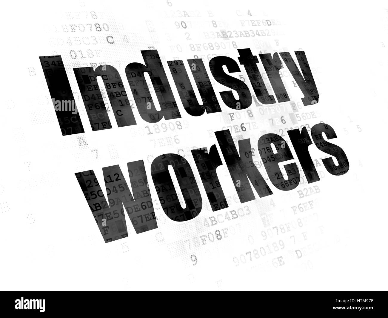 Manufacuring Konzept: Industriearbeiter auf Digital-Hintergrund Stockfoto