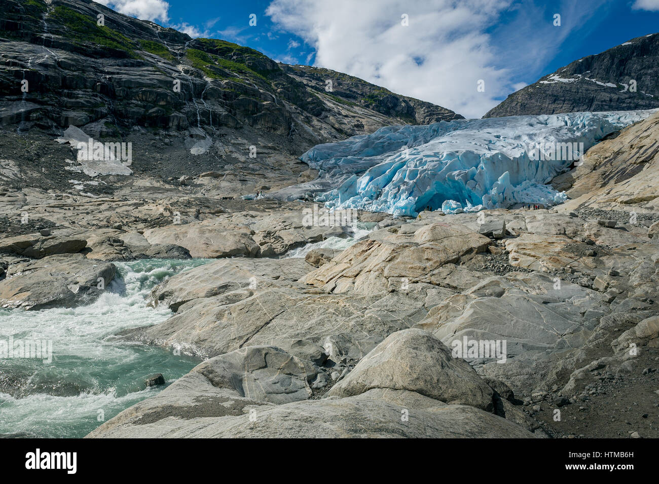 Nigardsbreen Gletscher Fluss. Stockfoto