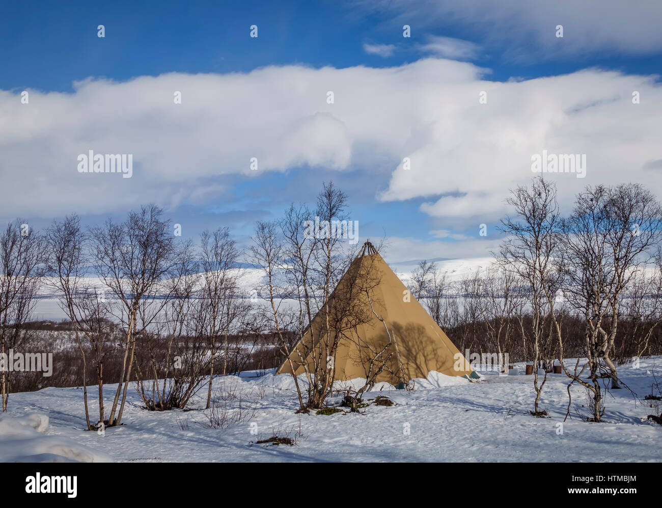 Sami Tent, Abisko, Lappland Schweden Stockfoto