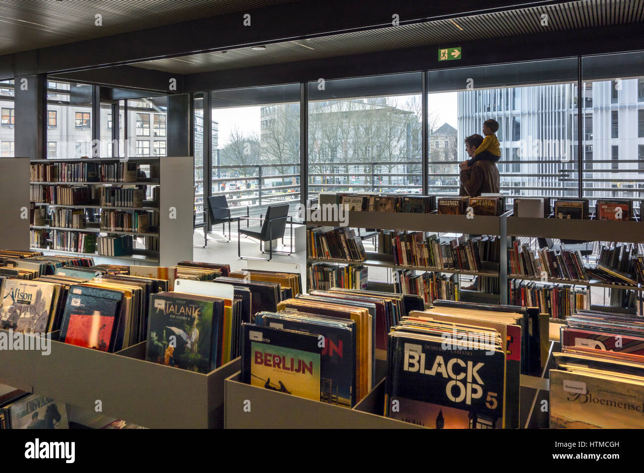 Comic / Comic Bücher bei De Krook, neue öffentliche Bibliothek in der Stadt von Gent, Ost-Flandern, Belgien Stockfoto