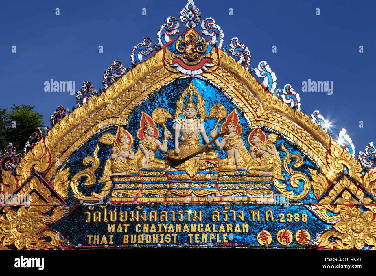 Malaysia, Penang, Wat Chaiyamangalaram, thailändischer buddhistischer Tempel, Stockfoto