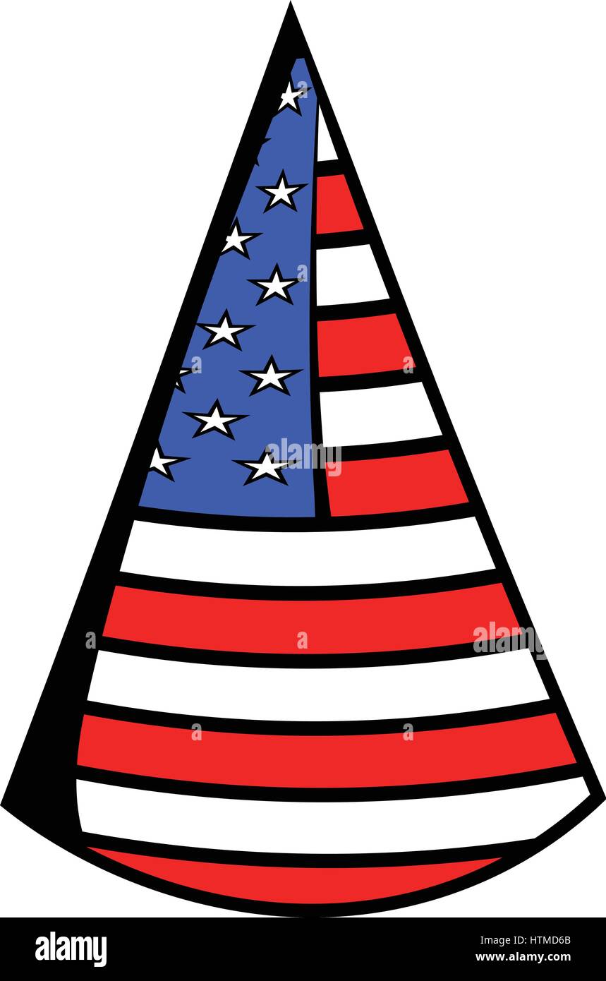 Partyhut In Den Usa Flagge Farben Symbol Cartoon Stock Vektorgrafik Alamy