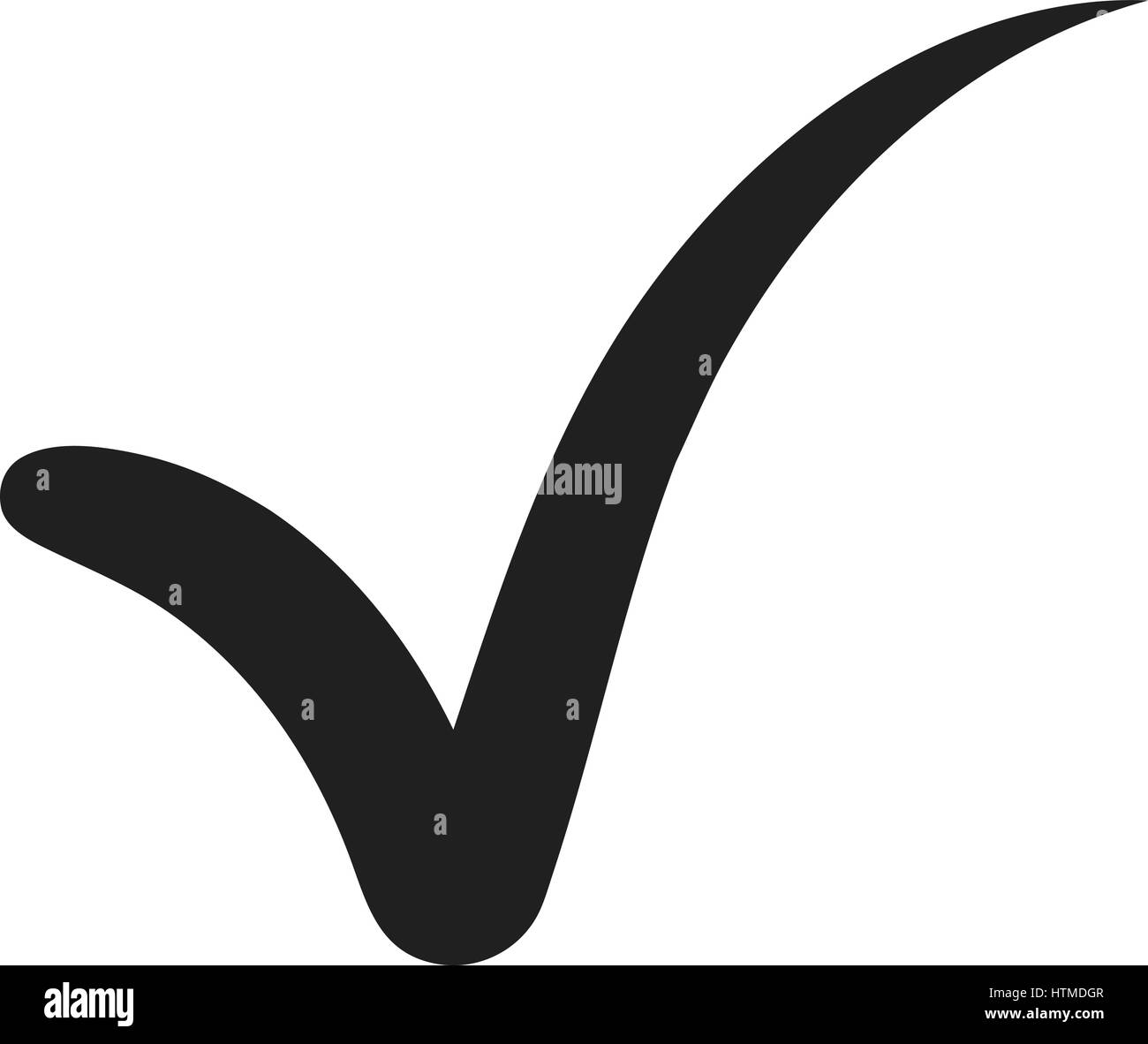 Schwarzes Häkchen-Symbol und Ikone für zugelassenen Bauart Konzept und Web Grafik auf weißem Hintergrund. Stock Vektor