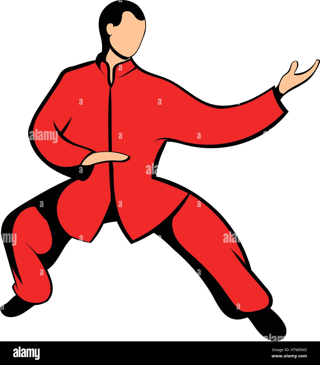 Wushu-Kämpfer Symbol cartoon Stock Vektor