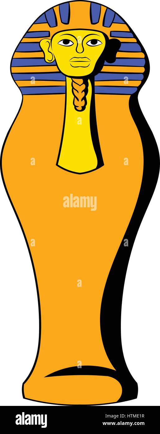 Ägyptischer Pharao Sarkophag Symbol cartoon Stock Vektor
