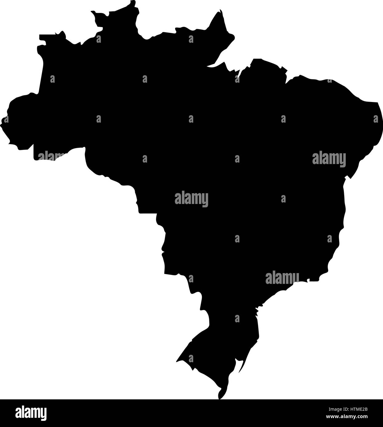 Karte von Brasilien. Hoch detaillierte Vektor silhouette Stock Vektor