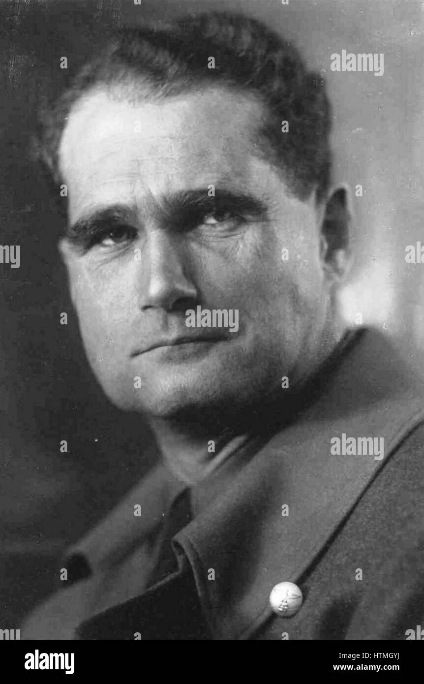 Rudolf Heß (1894 – 1987) prominente Figur in Nazi-Deutschland. Fungierte als Adolf Hitlers Stellvertreter in der NSDAP von 1926 bis 1941. Stockfoto