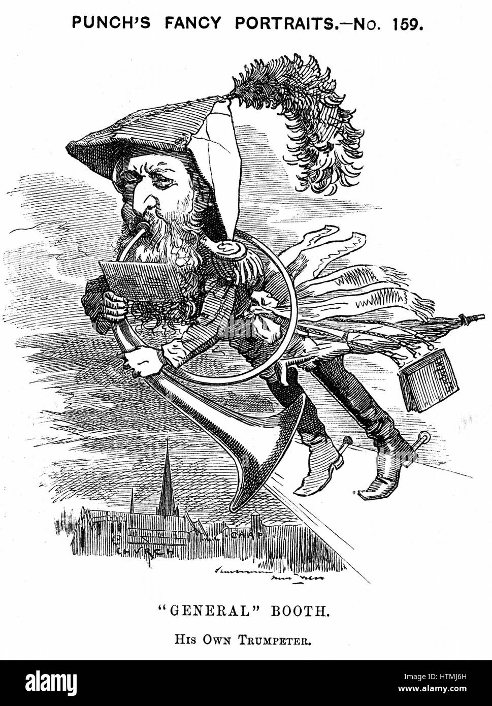 "Allgemein" William Booth (1829-1912) evangelische Sozialarbeiterin, Gründer der Heilsarmee. Edward Linley Sambournes 'Phantasie Portrait' von 'Punch' (London 27. Oktober 1883). Holzstich. Stockfoto