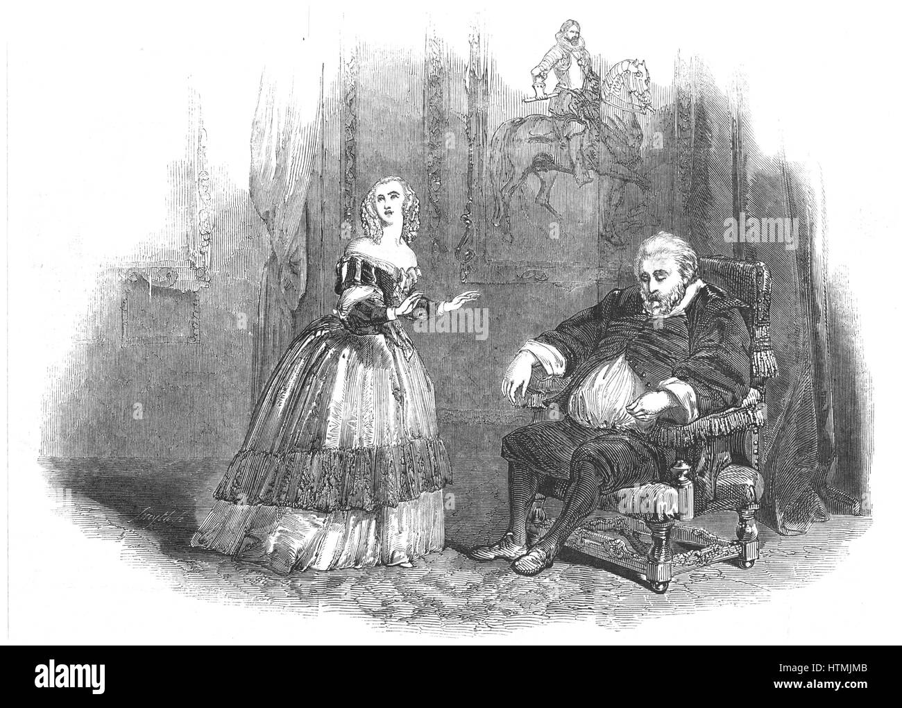 "Il Masnadieri" (die Räuber) Oper des italienischen Komponisten Guiseppe Verdi (1813-1901), Libretto von A Maffei basiert auf Schillers sterben Rauber. Jenny Lind (1820-1887), schwedische Sopranistin und Luigi Lablache (1794 – 1858), italienischen Buffo Bass, in der die erste Teemarke Stockfoto