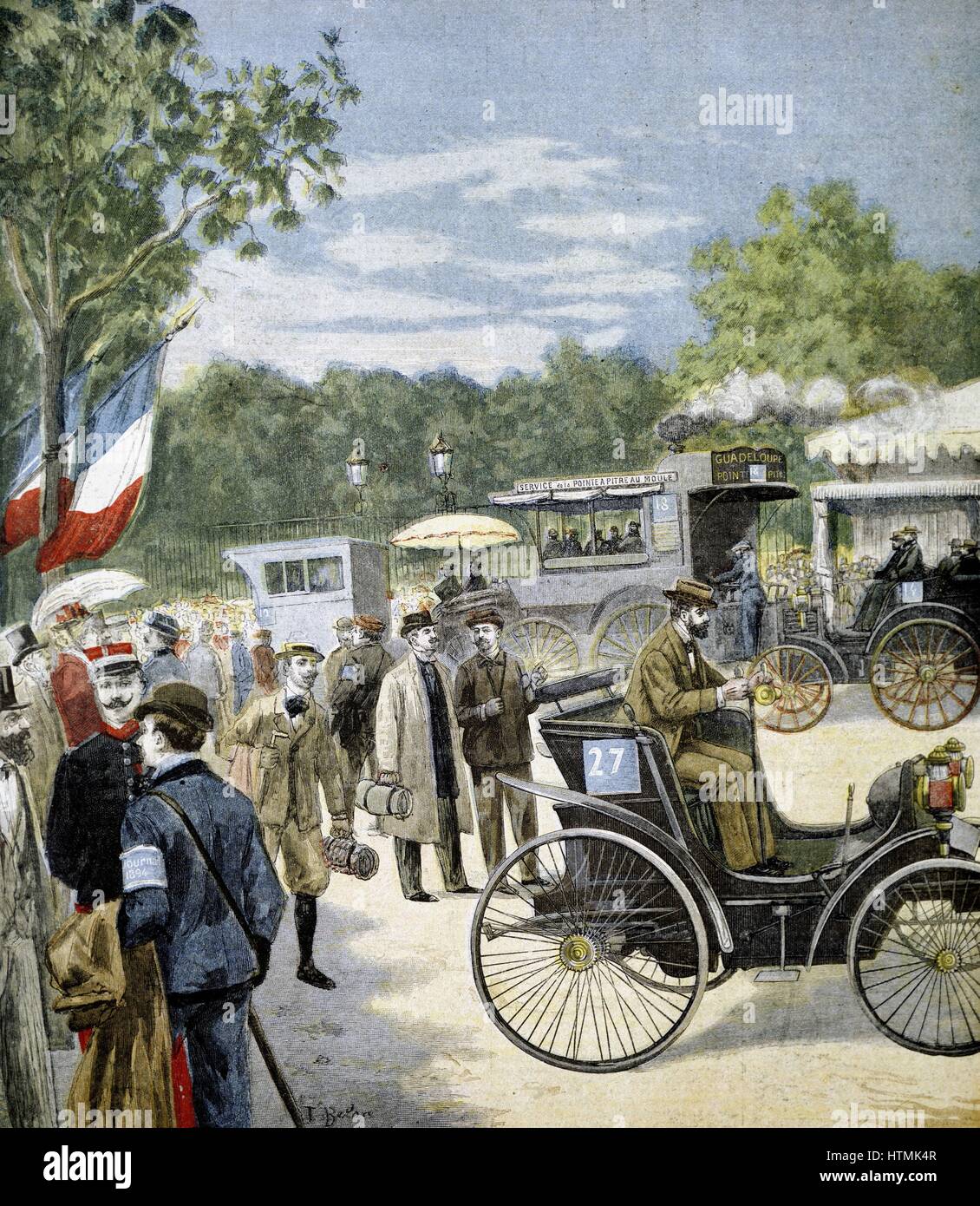 Automobil Zuverlässigkeit Rennen zwischen Paris und Rouen, gesponsert von "Le Petit Journal". Erste Preise, Panhard & Levassor und Peugeot-Brüder. Von "Le Petit Journal" Paris 6. August 1894 Stockfoto