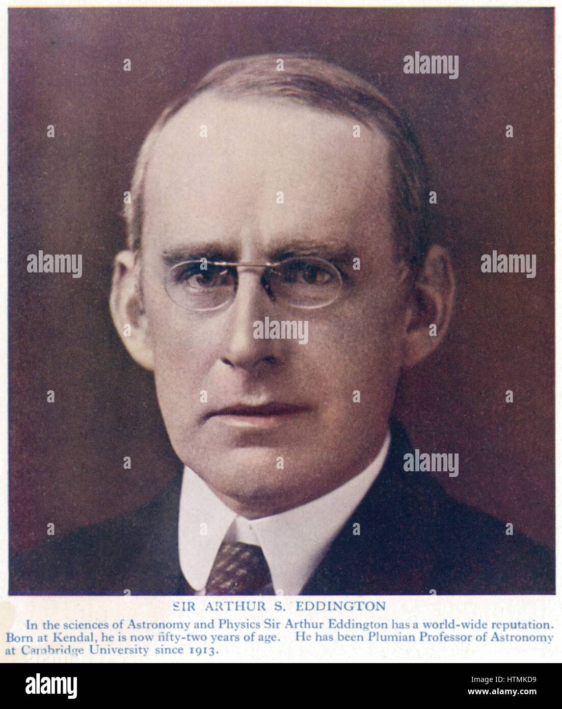 Arthur Stanley Eddington (1882-1944) britische Astronom Physiker und Mathematiker. Unterstützer und Förderer von Einsteins Theorien der Relativität Stockfoto