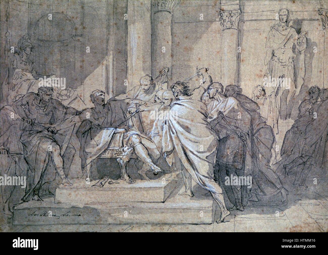 Ermordung von Julius Caesar ", 1729-1821. Stockfoto
